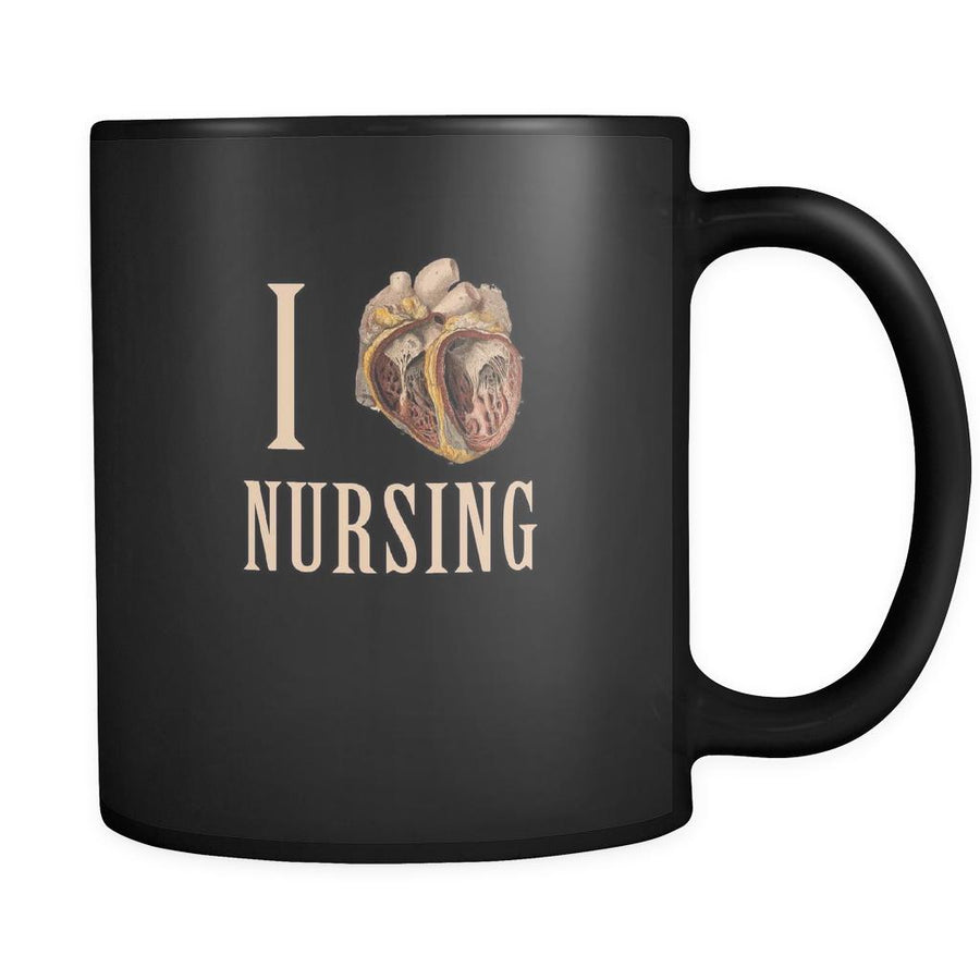 Nursing I heart nursing 11oz Black Mug-Drinkware-Teelime | shirts-hoodies-mugs