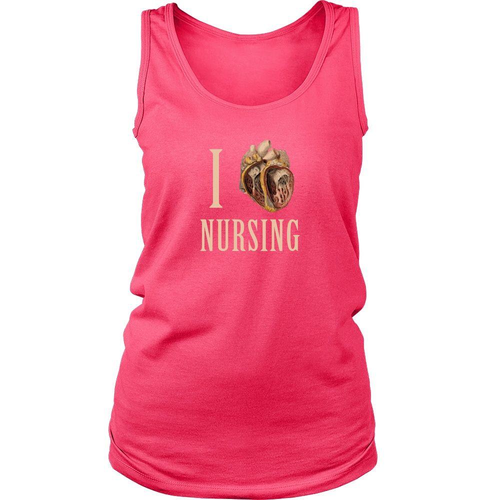 Nursing Tank Top - I heart Nursing-T-shirt-Teelime | shirts-hoodies-mugs