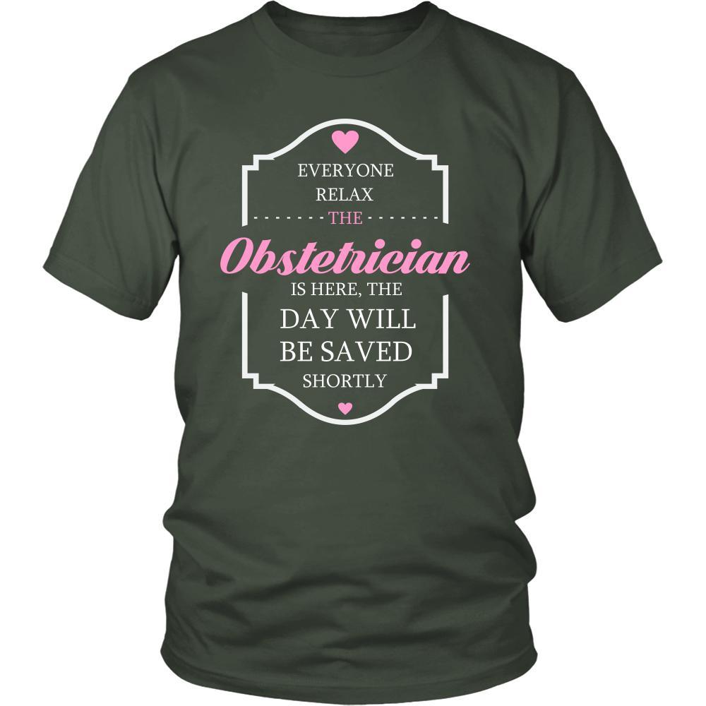 Obstetrician Shirt - Everyone relax the Obstetrician is here, the day will be save shortly - Profession Gift-T-shirt-Teelime | shirts-hoodies-mugs