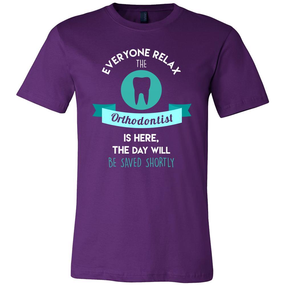 Orthodontist Shirt - Everyone relax the Orthodontist is here, the day will be save shortly - Profession Gift-T-shirt-Teelime | shirts-hoodies-mugs