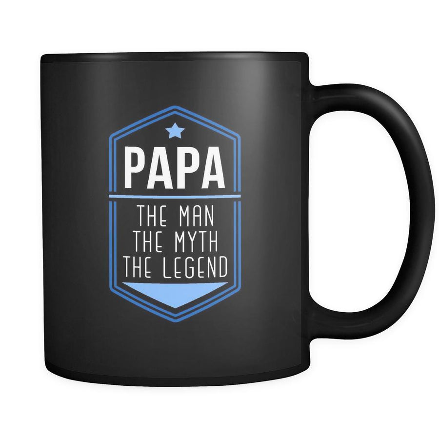 Papa Papa the man the myth the legend 11oz Black Mug-Drinkware-Teelime | shirts-hoodies-mugs