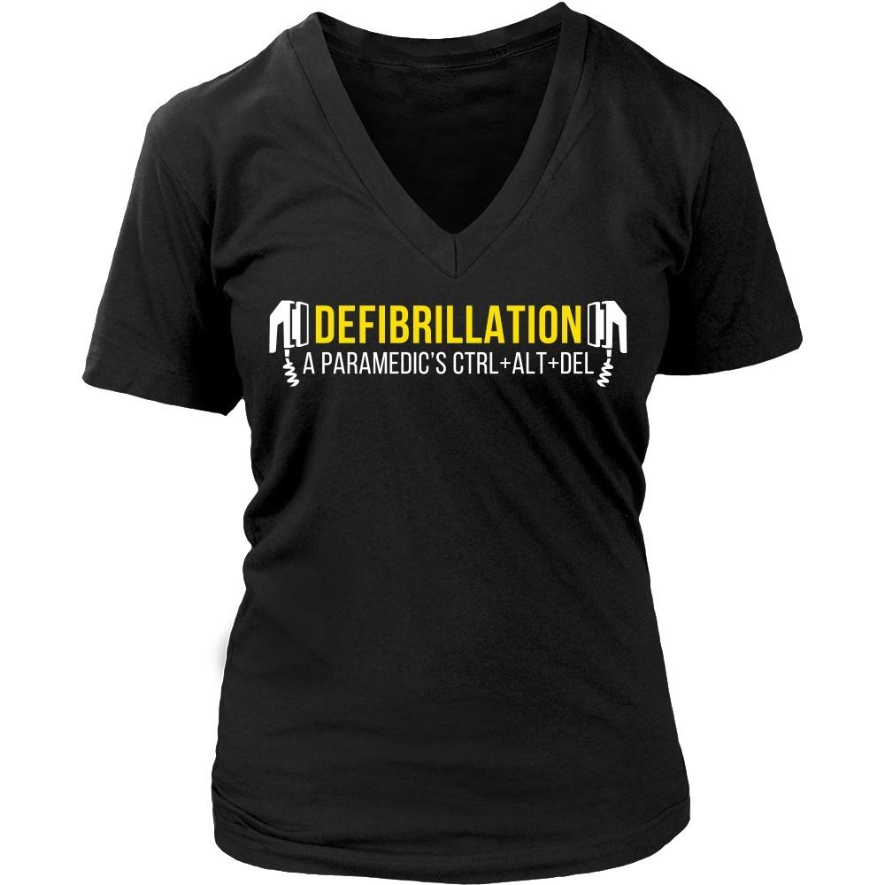 Paramedic T Shirts - Defibrillation A Paramedic's CTRL + ALT + DEL-T-shirt-Teelime | shirts-hoodies-mugs