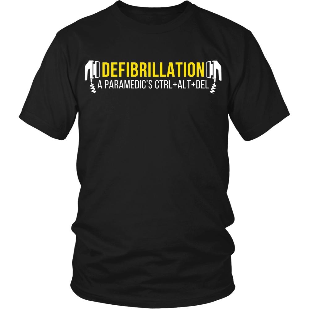 Paramedic T Shirts - Defibrillation A Paramedic's CTRL + ALT + DEL-T-shirt-Teelime | shirts-hoodies-mugs