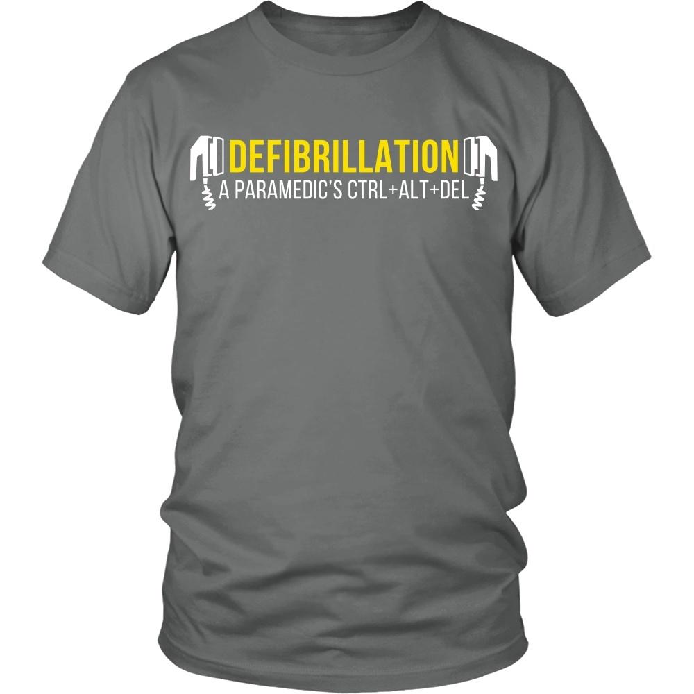 Paramedic T Shirts - Defibrillation A Paramedic's CTRL + ALT + DEL-T-shirt-Teelime | shirts-hoodies-mugs