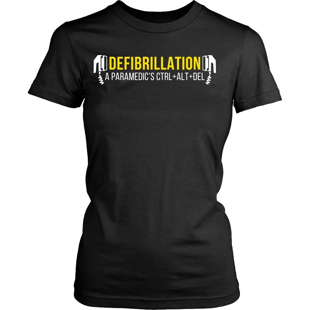 Paramedic T Shirts - Defibrillation A Paramedic's CTRL + ALT + DEL-T-shirt-Teelime | shirts-hoodies-mugs