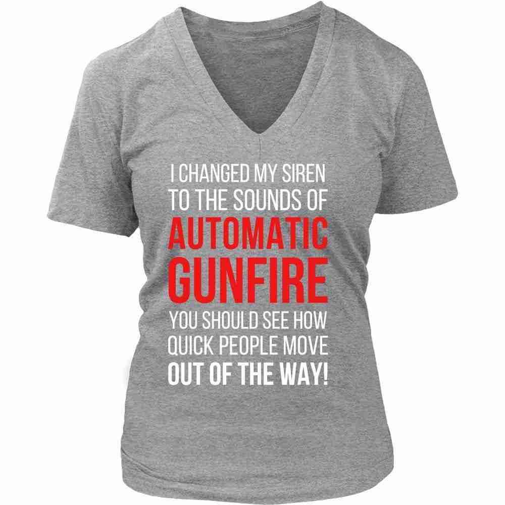 Paramedics T Shirt - Paramedics I changed my siren to the sounds of Automatic Gunfire-T-shirt-Teelime | shirts-hoodies-mugs