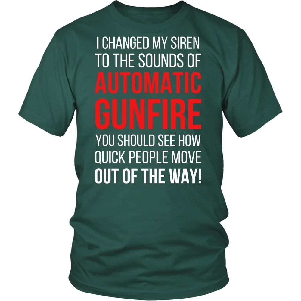 Paramedics T Shirt - Paramedics I changed my siren to the sounds of Automatic Gunfire-T-shirt-Teelime | shirts-hoodies-mugs