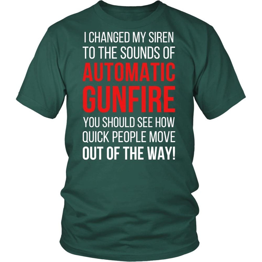 Paramedics T Shirt - Paramedics I changed my siren to the sounds of Automatic Gunfire-T-shirt-Teelime | shirts-hoodies-mugs