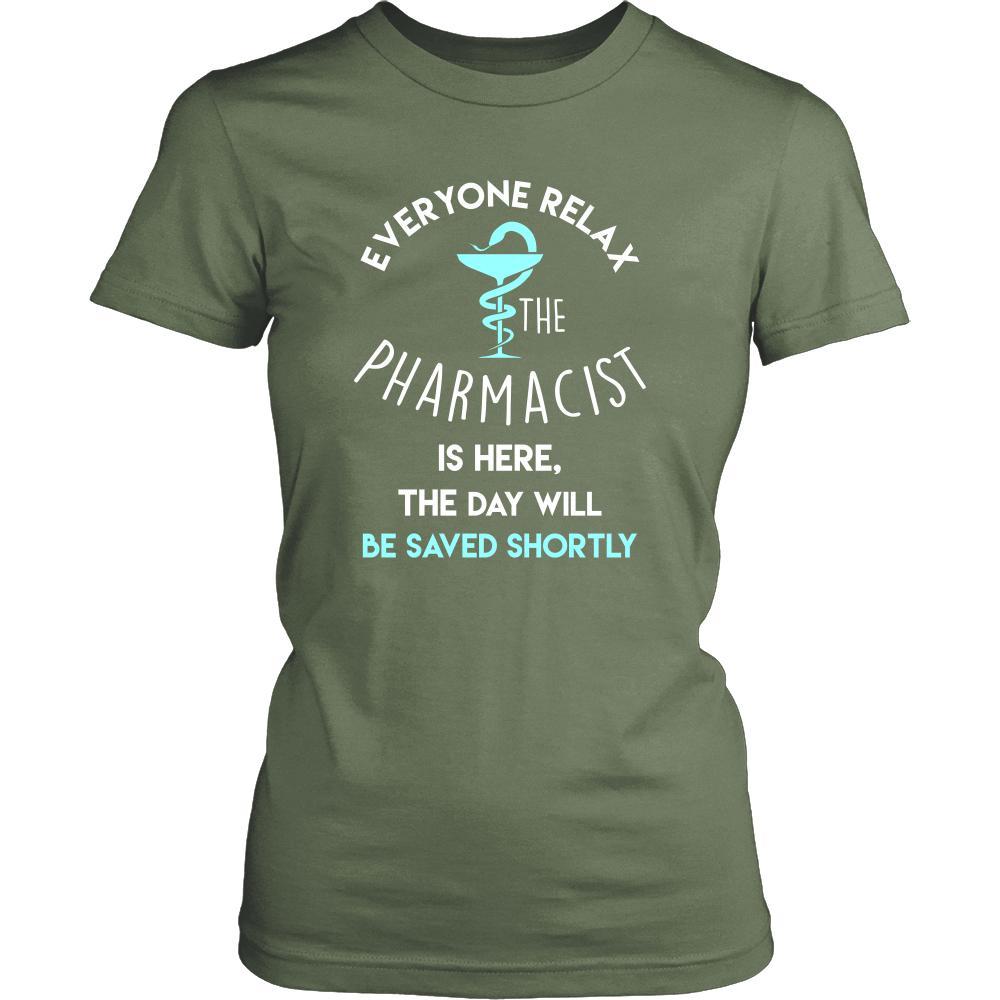 Pharmacist Shirt - Everyone relax the Pharmacist is here, the day will be save shortly - Profession Gift-T-shirt-Teelime | shirts-hoodies-mugs