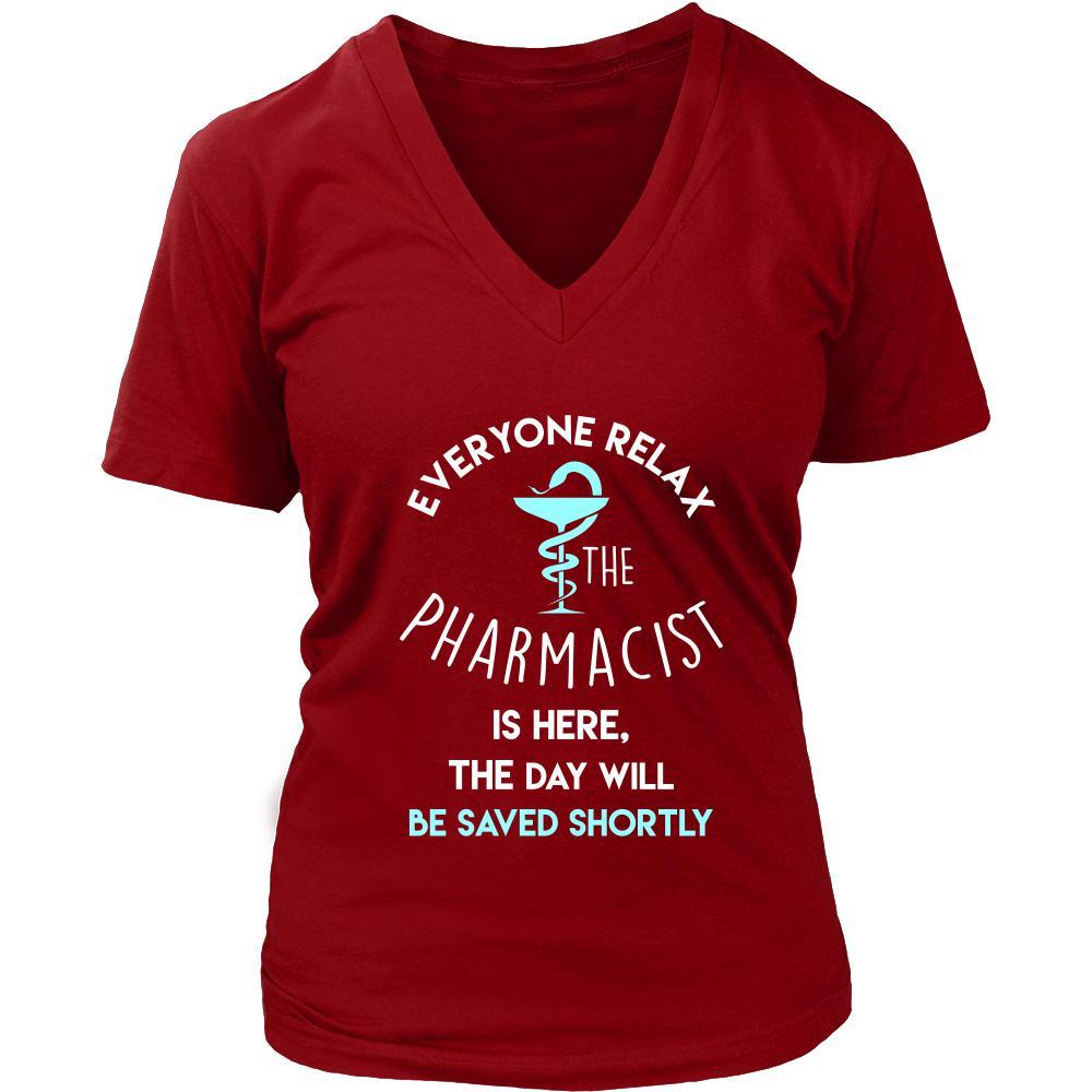 Pharmacist Shirt - Everyone relax the Pharmacist is here, the day will be save shortly - Profession Gift-T-shirt-Teelime | shirts-hoodies-mugs