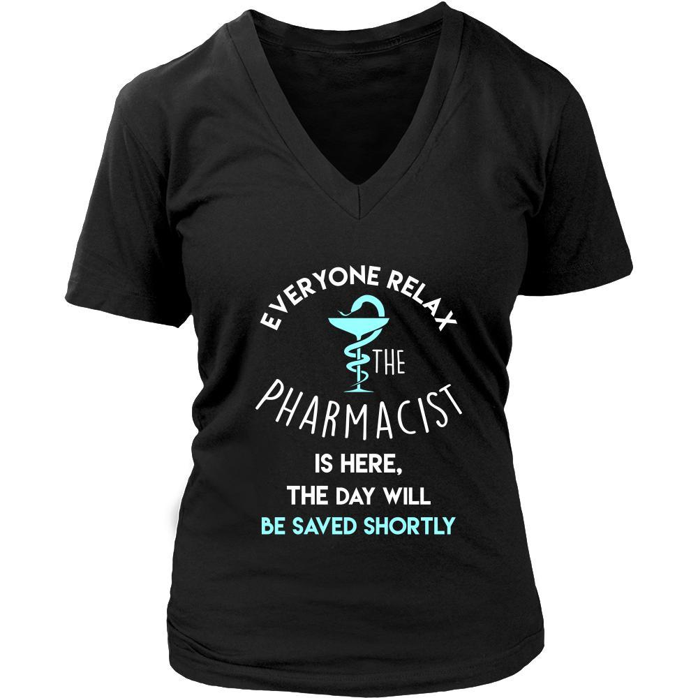 Pharmacist Shirt - Everyone relax the Pharmacist is here, the day will be save shortly - Profession Gift-T-shirt-Teelime | shirts-hoodies-mugs