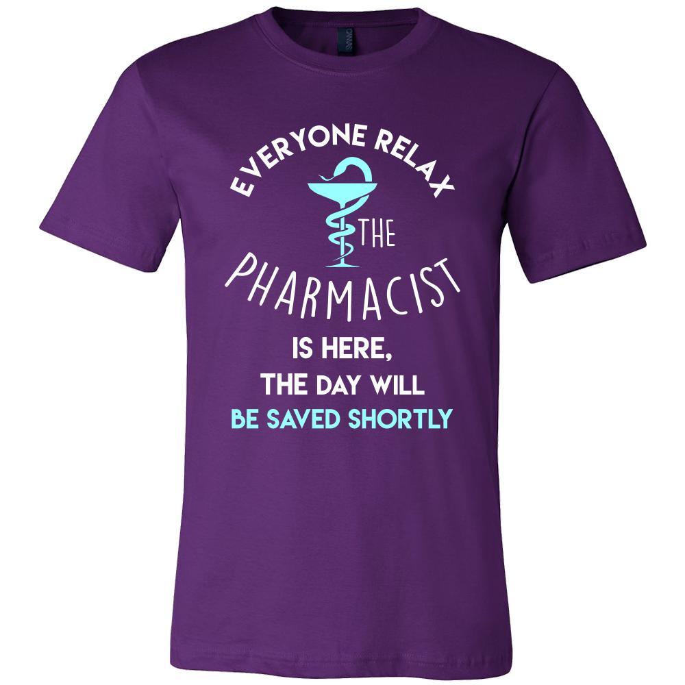 Pharmacist Shirt - Everyone relax the Pharmacist is here, the day will be save shortly - Profession Gift-T-shirt-Teelime | shirts-hoodies-mugs
