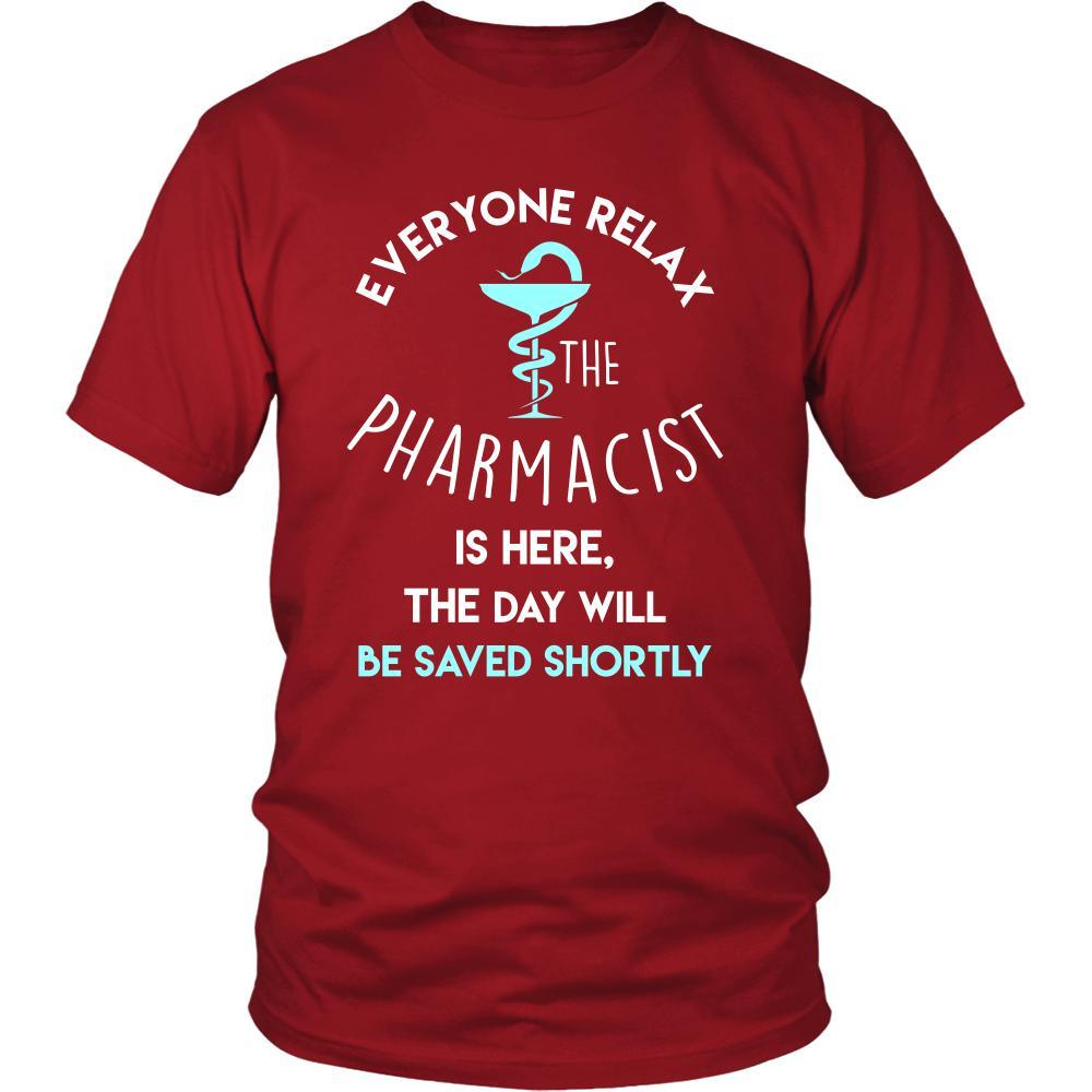 Pharmacist Shirt - Everyone relax the Pharmacist is here, the day will be save shortly - Profession Gift-T-shirt-Teelime | shirts-hoodies-mugs