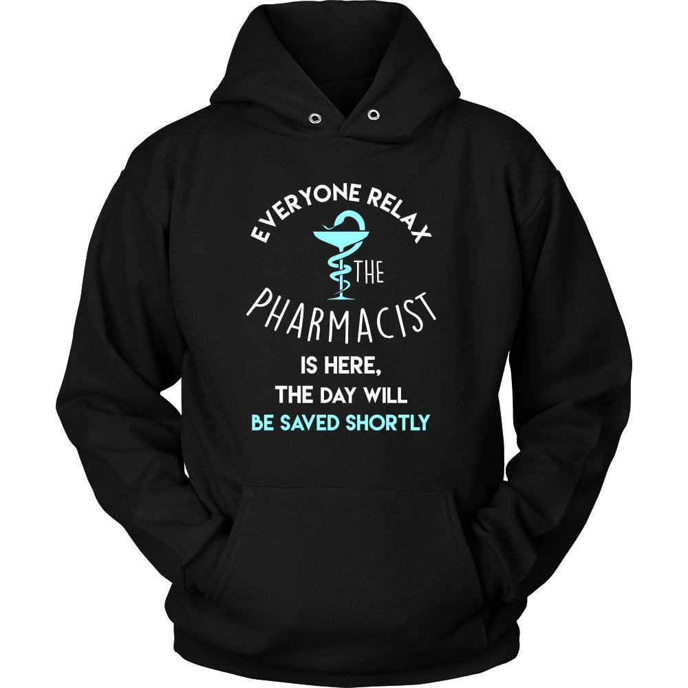 Pharmacist Shirt - Everyone relax the Pharmacist is here, the day will be save shortly - Profession Gift-T-shirt-Teelime | shirts-hoodies-mugs