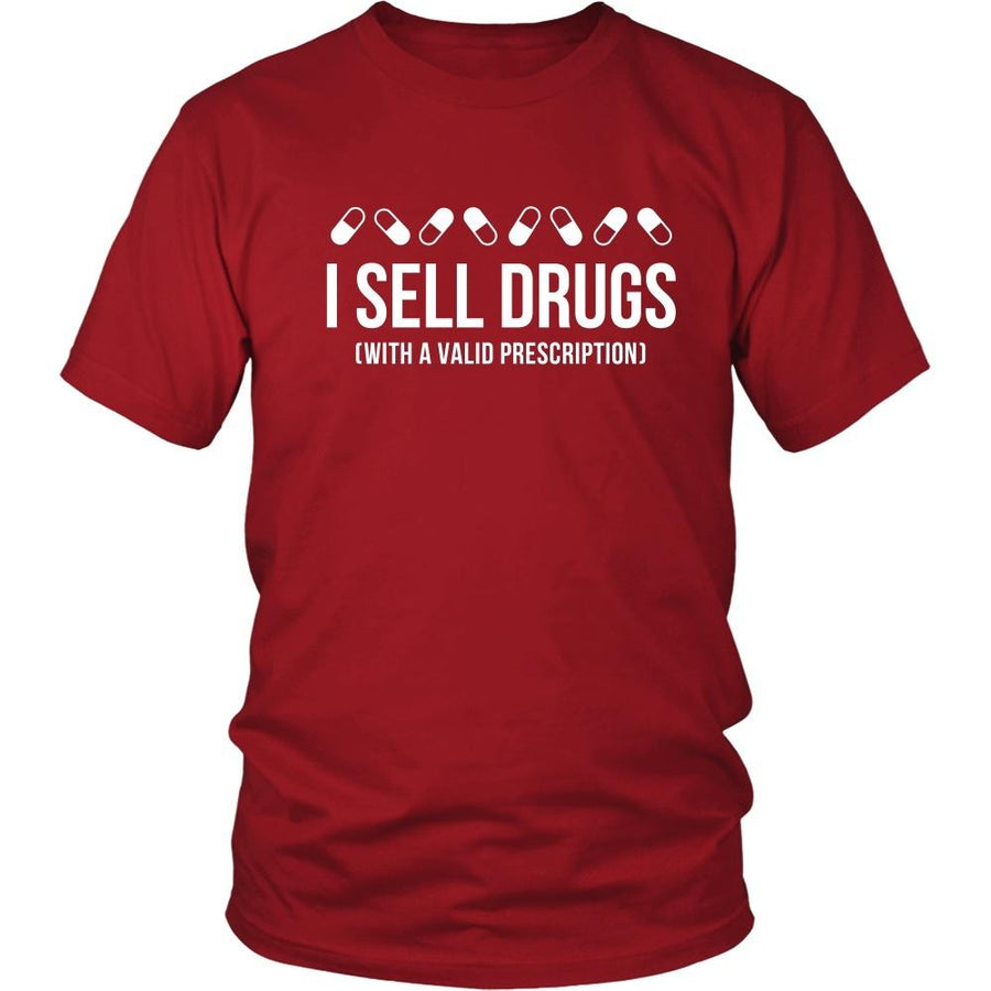 Pharmacist T Shirt - I sell drugs (with a valid prescription)-T-shirt-Teelime | shirts-hoodies-mugs