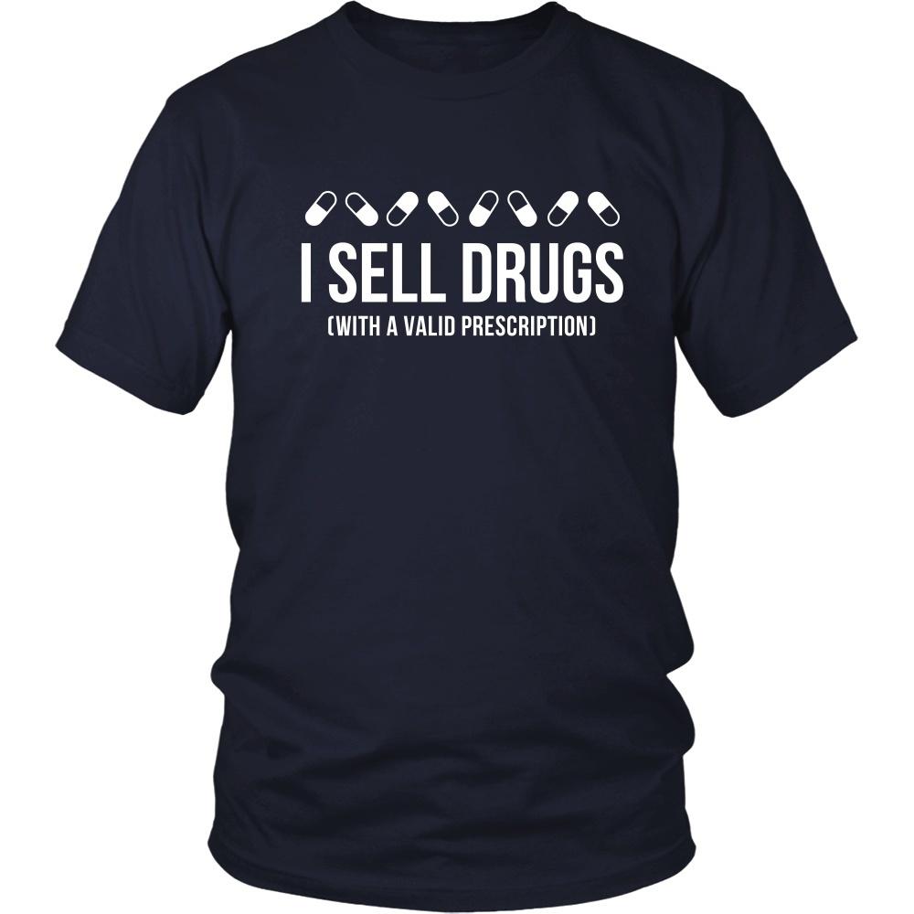 Pharmacist T Shirt - I sell drugs (with a valid prescription)-T-shirt-Teelime | shirts-hoodies-mugs
