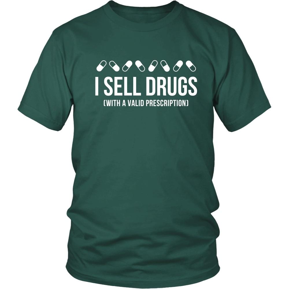 Pharmacist T Shirt - I sell drugs (with a valid prescription)-T-shirt-Teelime | shirts-hoodies-mugs