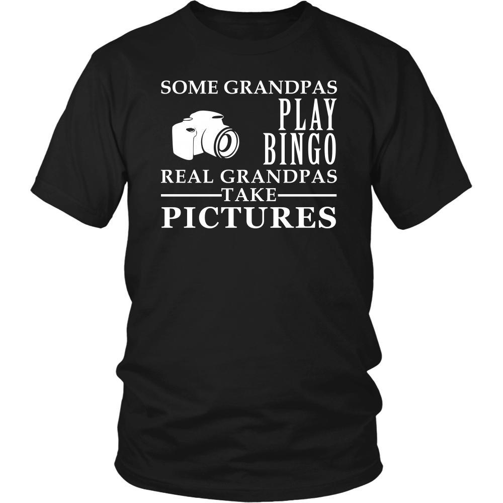 Photography Shirt Some Grandpas play bingo, real Grandpas take pictures Family Hobby-T-shirt-Teelime | shirts-hoodies-mugs