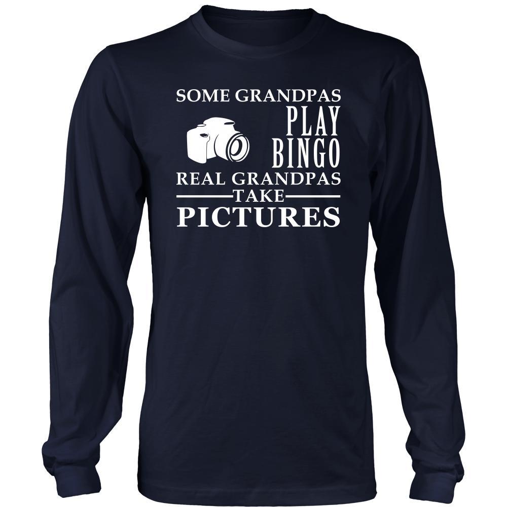 Photography Shirt Some Grandpas play bingo, real Grandpas take pictures Family Hobby-T-shirt-Teelime | shirts-hoodies-mugs