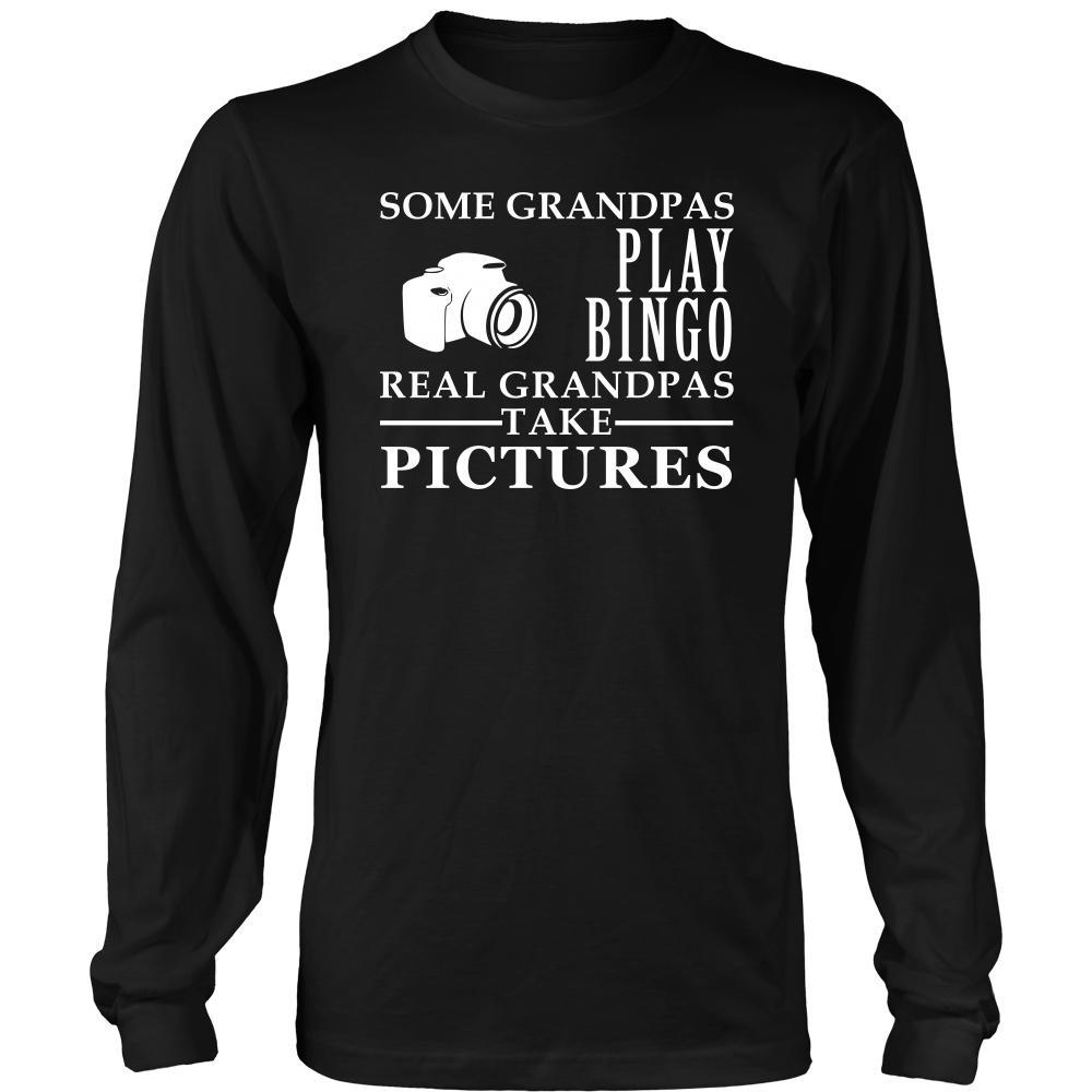 Photography Shirt Some Grandpas play bingo, real Grandpas take pictures Family Hobby-T-shirt-Teelime | shirts-hoodies-mugs