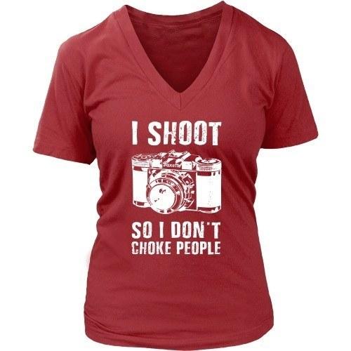 Photography T Shirt - I Shoot So I Don't Choke People-T-shirt-Teelime | shirts-hoodies-mugs