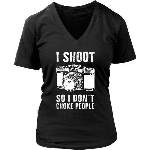 Photography T Shirt - I Shoot So I Don't Choke People-T-shirt-Teelime | shirts-hoodies-mugs