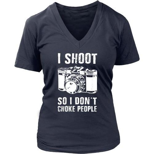Photography T Shirt - I Shoot So I Don't Choke People-T-shirt-Teelime | shirts-hoodies-mugs