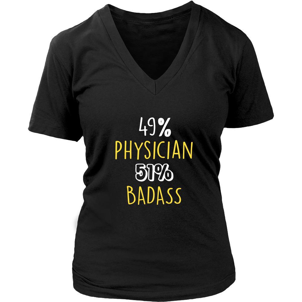 Physician Shirt - 49% Physician 51% Badass Profession-T-shirt-Teelime | shirts-hoodies-mugs