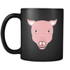 Pig Animal Illustration 11oz Black Mug-Drinkware-Teelime | shirts-hoodies-mugs