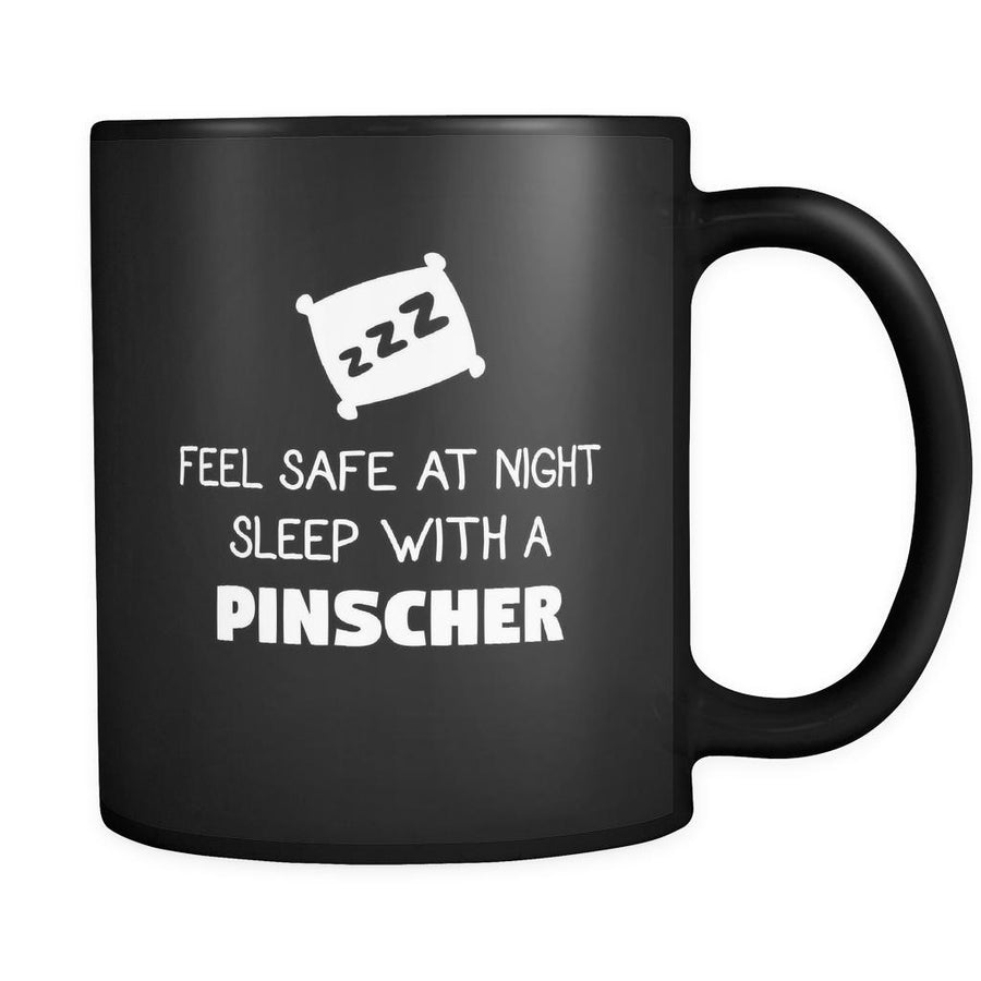 Pinscher Feel Safe With A Pinscher 11oz Black Mug-Drinkware-Teelime | shirts-hoodies-mugs
