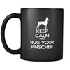 Pinscher Keep Calm and Hug Your Pinscher 11oz Black Mug-Drinkware-Teelime | shirts-hoodies-mugs