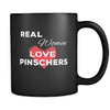 Pinscher Real Women Love Pinschers 11oz Black Mug-Drinkware-Teelime | shirts-hoodies-mugs