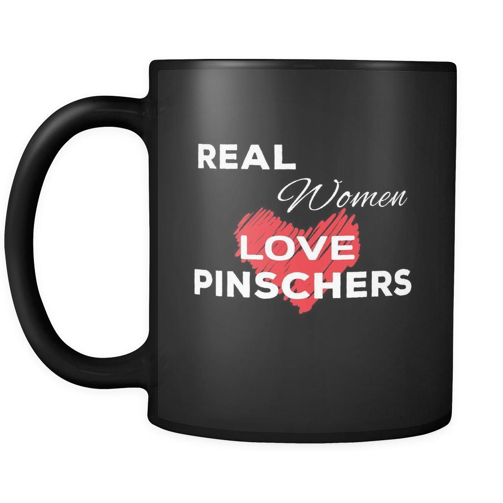 Pinscher Real Women Love Pinschers 11oz Black Mug-Drinkware-Teelime | shirts-hoodies-mugs
