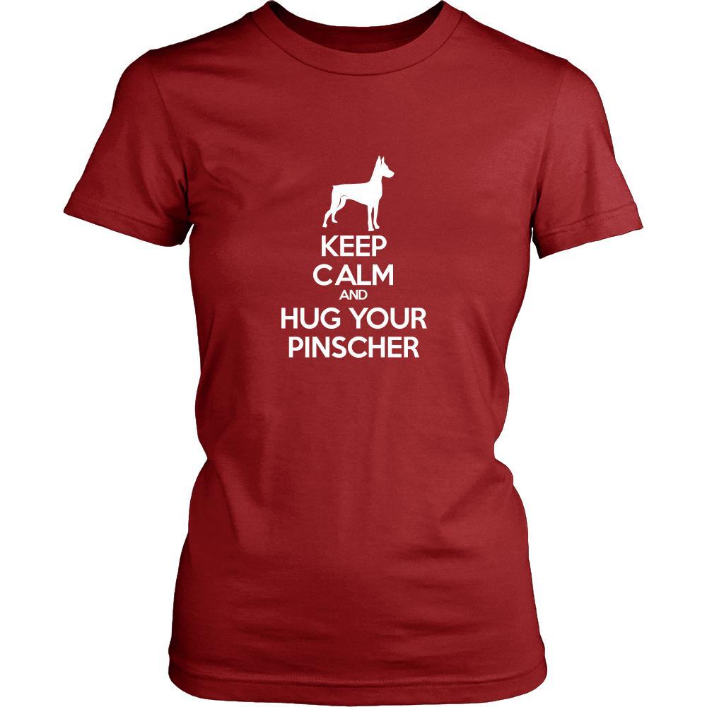 Pinscher Shirt - Keep Calm and Hug Your Pinscher- Dog Lover Gift-T-shirt-Teelime | shirts-hoodies-mugs