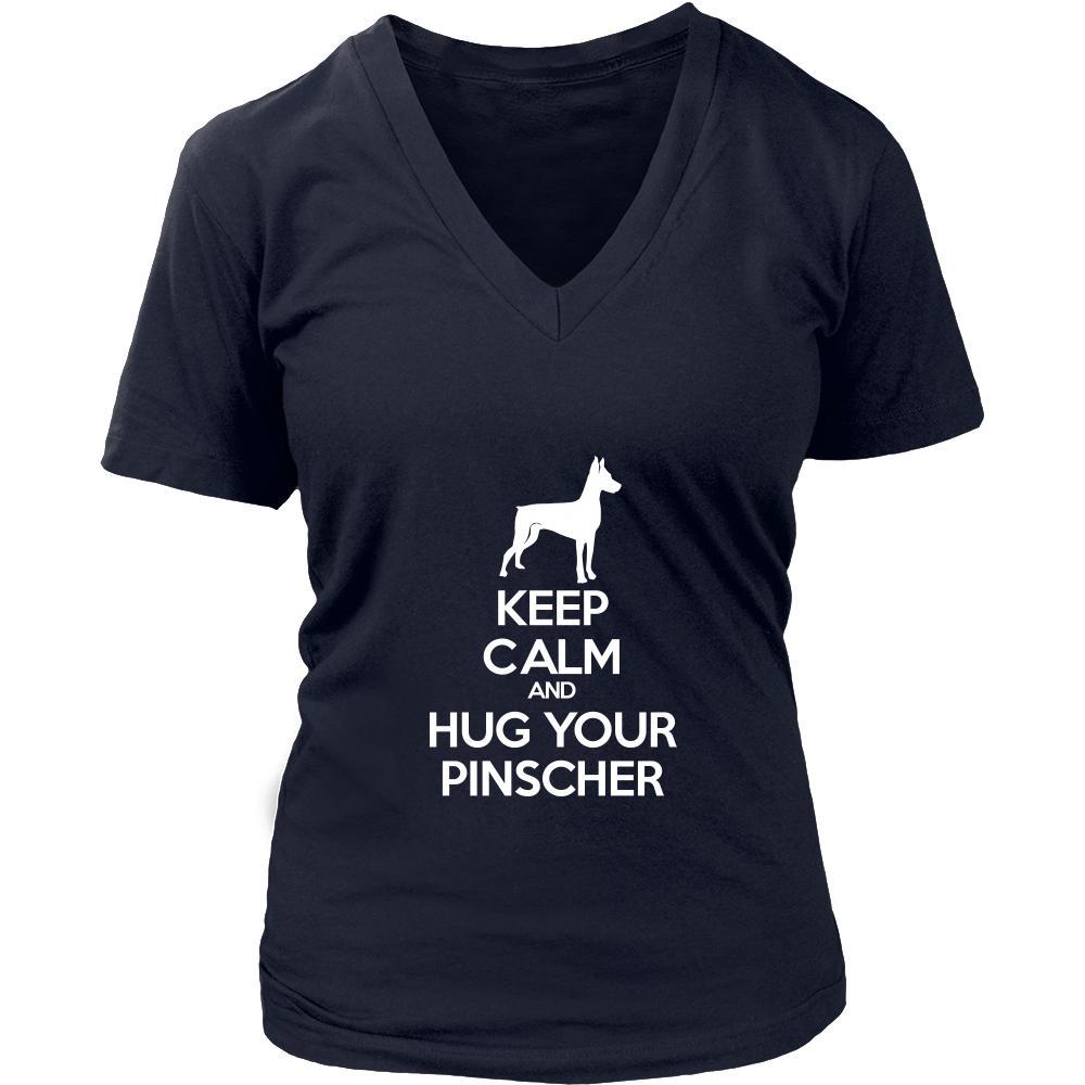 Pinscher Shirt - Keep Calm and Hug Your Pinscher- Dog Lover Gift-T-shirt-Teelime | shirts-hoodies-mugs