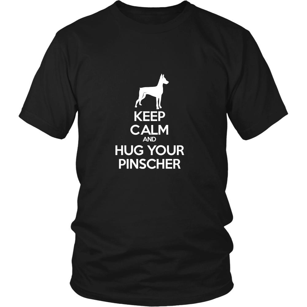 Pinscher Shirt - Keep Calm and Hug Your Pinscher- Dog Lover Gift-T-shirt-Teelime | shirts-hoodies-mugs