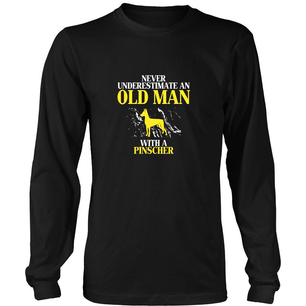 Pinscher Shirt - Never underestimate an old man with a Pinscher Grandfather Dog Gift-T-shirt-Teelime | shirts-hoodies-mugs