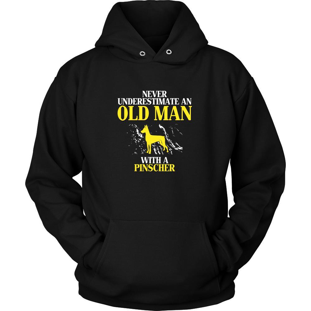 Pinscher Shirt - Never underestimate an old man with a Pinscher Grandfather Dog Gift-T-shirt-Teelime | shirts-hoodies-mugs