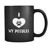 Pitbull I Love My Pitbull 11oz Black Mug-Drinkware-Teelime | shirts-hoodies-mugs