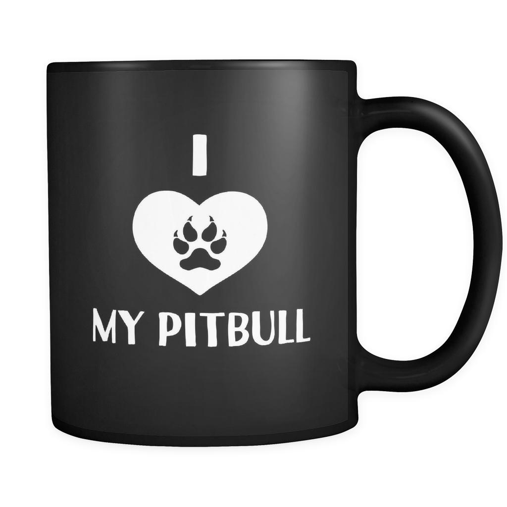 Pitbull I Love My Pitbull 11oz Black Mug-Drinkware-Teelime | shirts-hoodies-mugs