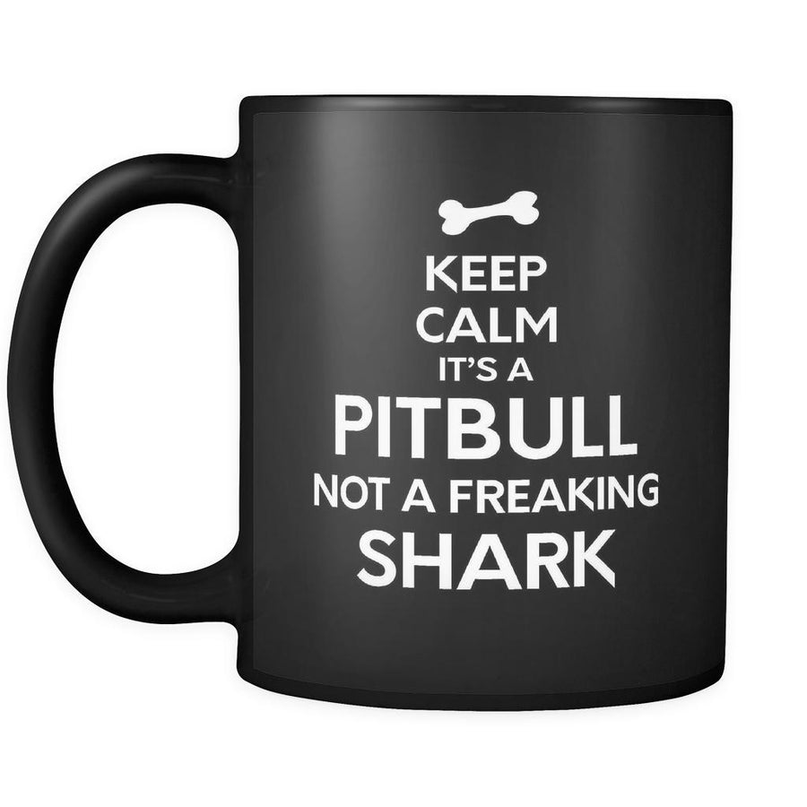 Pitbull It's A Pitbull Not A Shark 11oz Black Mug-Drinkware-Teelime | shirts-hoodies-mugs