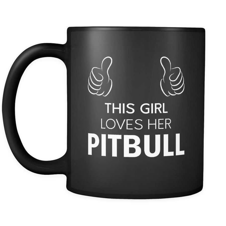Pitbull This Girl Loves Her Pitbull 11oz Black Mug-Drinkware-Teelime | shirts-hoodies-mugs