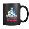 Plumber Plumbers we finish what your husband started 11oz Black Mug-Drinkware-Teelime | shirts-hoodies-mugs