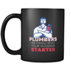 Plumber Plumbers we finish what your husband started 11oz Black Mug-Drinkware-Teelime | shirts-hoodies-mugs