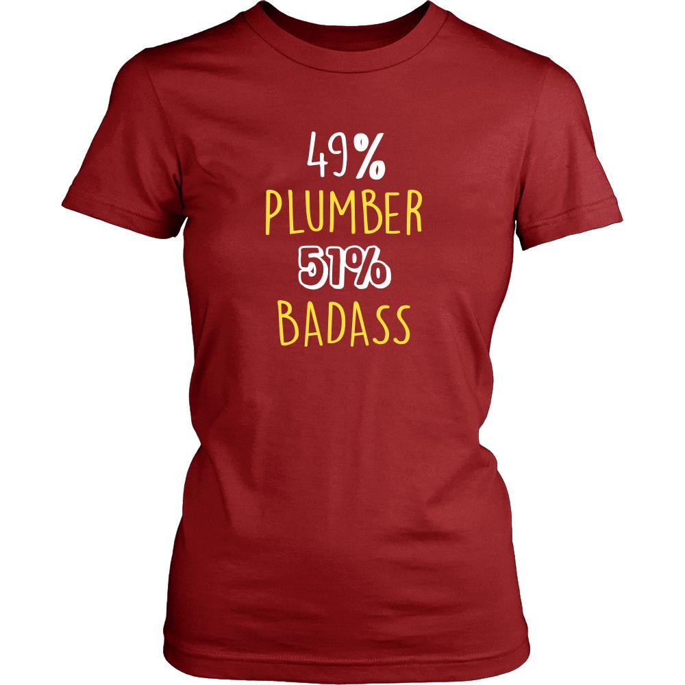 Plumber Shirt - 49% Plumber 51% Badass Profession-T-shirt-Teelime | shirts-hoodies-mugs
