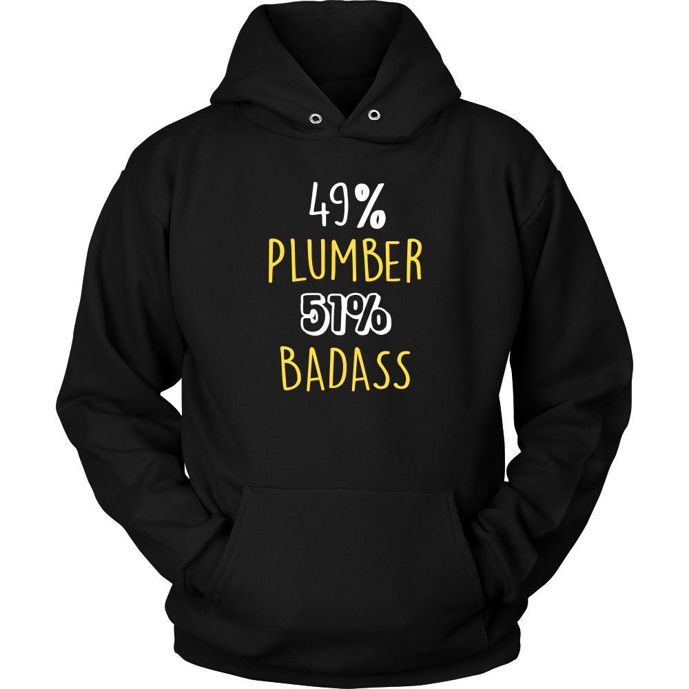Plumber Shirt - 49% Plumber 51% Badass Profession-T-shirt-Teelime | shirts-hoodies-mugs