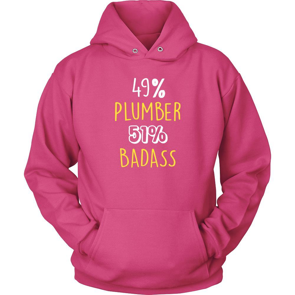 Plumber Shirt - 49% Plumber 51% Badass Profession-T-shirt-Teelime | shirts-hoodies-mugs