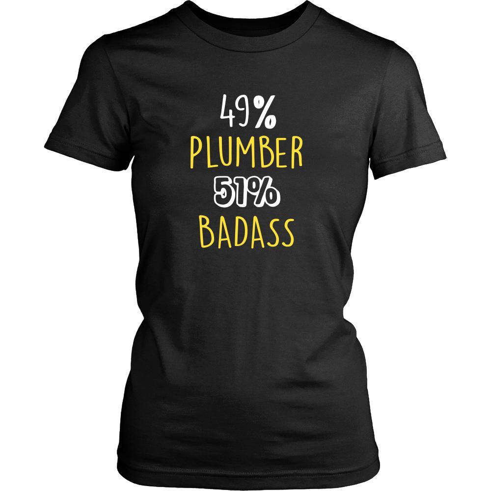 Plumber Shirt - 49% Plumber 51% Badass Profession-T-shirt-Teelime | shirts-hoodies-mugs