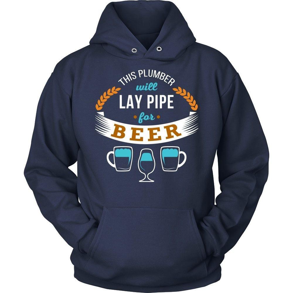 Plumber T Shirt - This Plumber will lay pipe for beer-T-shirt-Teelime | shirts-hoodies-mugs