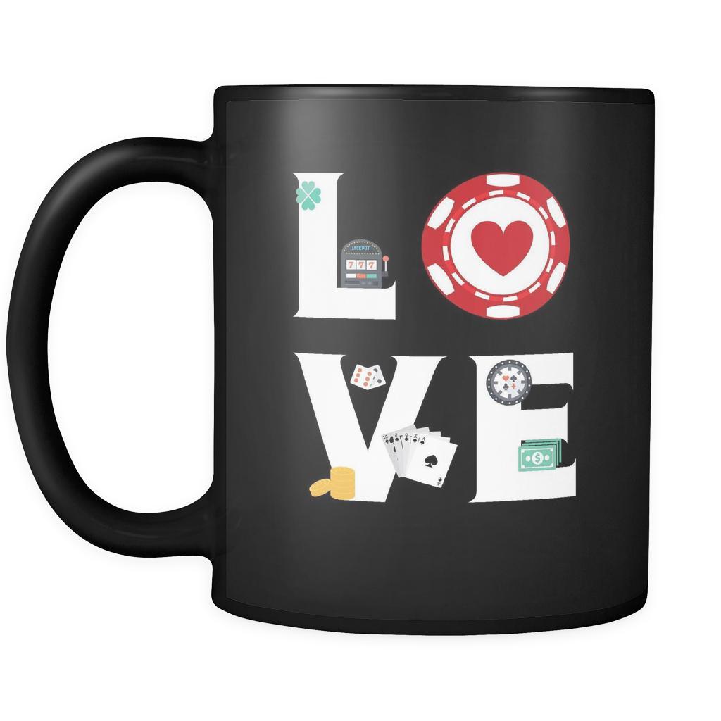 Poker - LOVE Poker - 11oz Black Mug-Drinkware-Teelime | shirts-hoodies-mugs
